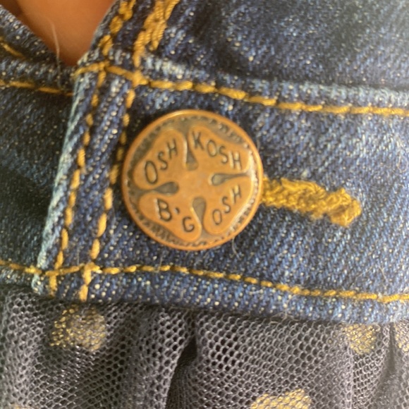 OskKosh B'gosh 2T Denim Jumper with Navy & Gold tulle skirt! 💙💙 - Picture 12 of 12